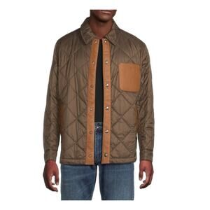 $2,795 NWT Tod's Brown Diamond-Quilted Faux-Leather Trim Jacket Size XS